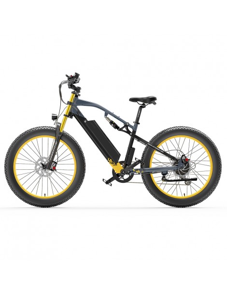 LANKELEISI RV700 16Ah 48V 1000W Bicicletta elettrica - Nero Giallo Prezzo Ridotto