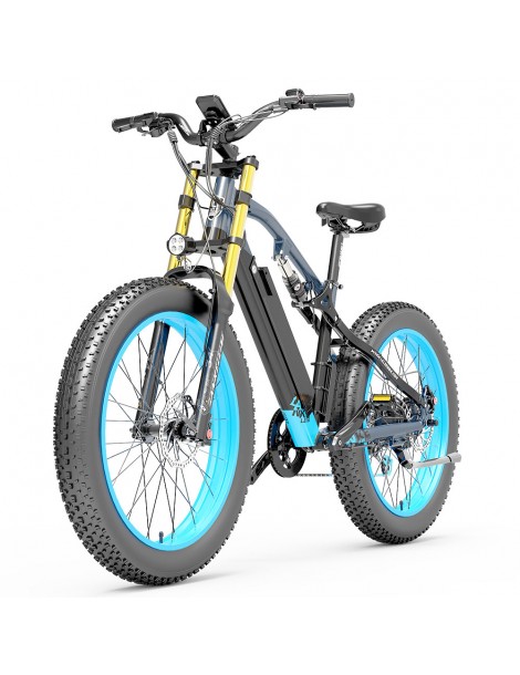 LANKELEISI RV700 16Ah 48V 1000W Bicicletta elettrica - Nero Blu Sottocosto