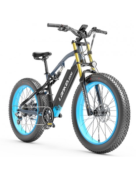 LANKELEISI RV700 16Ah 48V 1000W Bicicletta elettrica - Nero Blu Sottocosto