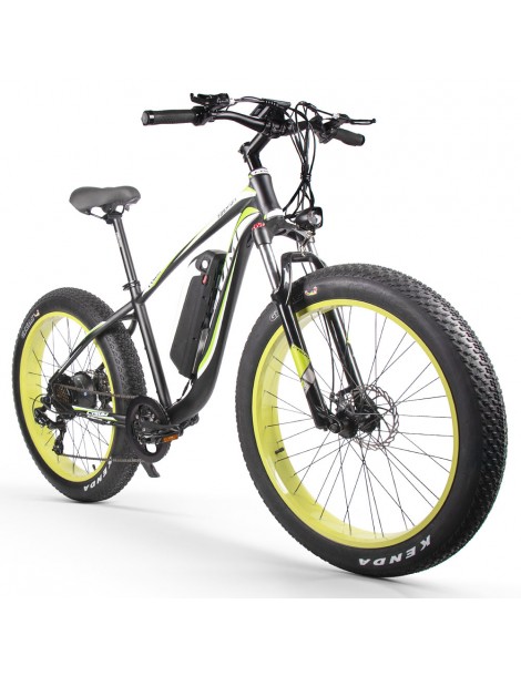 CYSUM M980 Pneumatici Grassi da 26 pollici Bicicletta Elettrica 1000W Motore Brushless 17Ah Batteria rimovibile - Nero Verde Presa