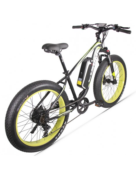 CYSUM M980 Pneumatici Grassi da 26 pollici Bicicletta Elettrica 1000W Motore Brushless 17Ah Batteria rimovibile - Nero Verde Presa