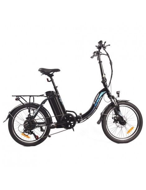 KAISDA K7 Ciclomotore elettrico pieghevole bicicletta da montagna motore 350W SHIMANO a 7 velocità controllo APP - Nero Saldi Di Fabbrica