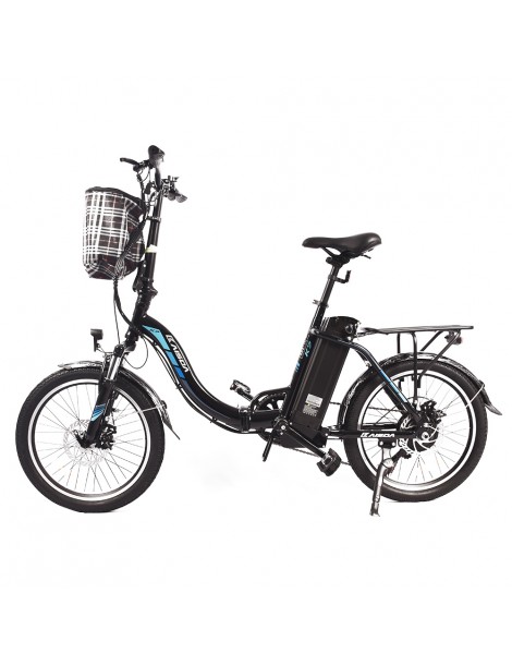 KAISDA K7 Ciclomotore elettrico pieghevole bicicletta da montagna motore 350W SHIMANO a 7 velocità controllo APP - Nero Saldi Di Fabbrica