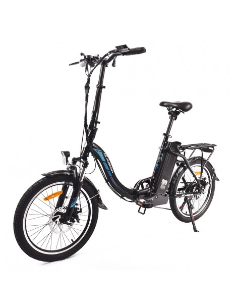 KAISDA K7 Ciclomotore elettrico pieghevole bicicletta da montagna motore 350W SHIMANO a 7 velocità controllo APP - Nero Saldi Di Fabbrica