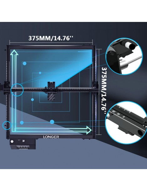 LONGER RAY5 20W Incisore laser spot laser 0 08*0 1 mm touchscreen a colori chipset 32 bit connessione APP 375*375 mm Soddisfazione Garantita