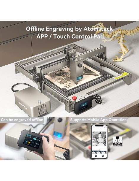 ATOMSTACK S20 Pro 20W Taglierina incisore laser con kit di assistenza pneumatica senza messa a fuoco laser a diodi quad-core Consegna Veloce