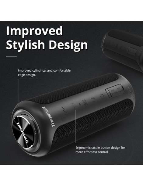 Tronsmart T6 Plus Edizione aggiornata Altoparlante portatile Bluetooth 5.0 con potenza fino a 40W Suono a 360° IPX6 NFC - Nero Sconto