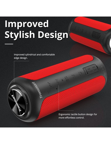 Tronsmart T6 Plus Edizione aggiornata Altoparlante portatile Bluetooth 5.0 con potenza fino a 40W Suono a 360° IPX6 NFC - Rosso Offerta