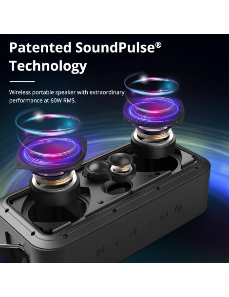 Tronsmart Force Pro 60W Speaker Bluetooth ATS2835 IPX7 - Nero Soddisfazione Garantita
