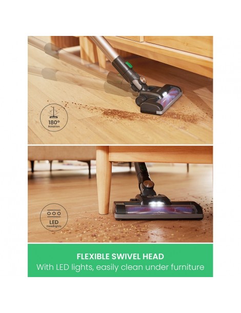 Vactidy V8 Handheld Cordless Vacuum Cleaner 20KPa Suction LED Electric Brush Head Detachable Battery 35min Runtime Ultimi due giorni