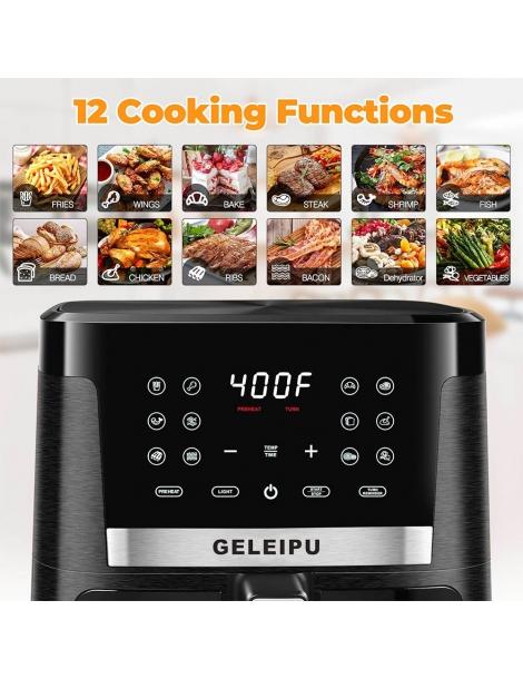 GELEIPU DL27 Friggitrice ad aria da 7 5 quarti potenza 1700W finestra di visualizzazione funzioni 12 in 1 Black Friday Prezzi