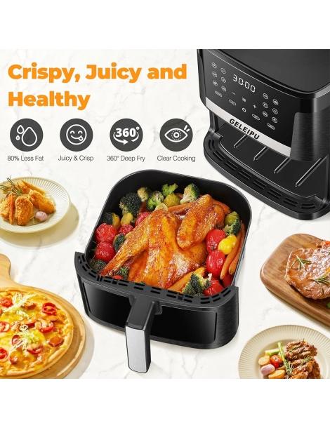 GELEIPU DL27 Friggitrice ad aria da 7 5 quarti potenza 1700W finestra di visualizzazione funzioni 12 in 1 Black Friday Prezzi