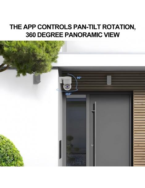 2 Pezzi TALLPOWER C48 Telecamera WiFi per esterni HD 2K 4MP visione notturna inclinazione panoramica a 360° Sconti questo mese