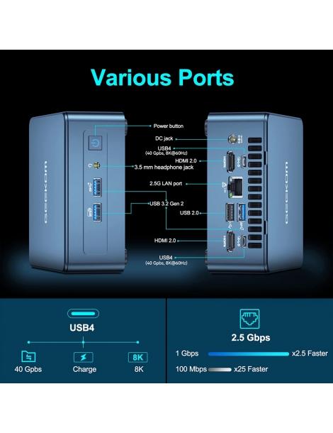 GEEKOM IT12 Mini PC Intel i5-12450H 8 core fino a 4 40 GHz 16 GB di RAM 512 GB SSD 2*USB 4 2*HDMI 2.0 Promozione Limitata
