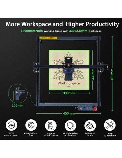 DIMIFUN DM6 B12 12W Macchina per incisione laser protezione degli occhi precisione 0 01 mm spot 0 06 mm Economico