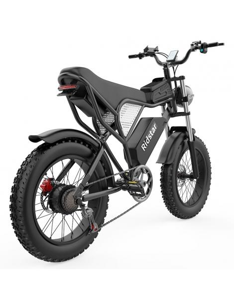 Ridstar Q20 Electric Bike 1000W Brushless Motor 20*4 Inch Fat Tires 48V 20Ah Removable Battery 30mph Max Speed In Vendita
