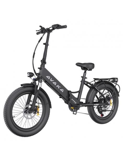 AVAKA K300 Bicicletta elettrica pieghevole motore 350W batteria 36V 16Ah pneumatici 20*3.0 pollici 31km/h 100km - Nero Offerta speciale