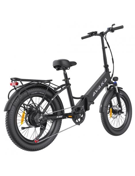 AVAKA K300 Bicicletta elettrica pieghevole motore 350W batteria 36V 16Ah pneumatici 20*3.0 pollici 31km/h 100km - Nero Offerta speciale