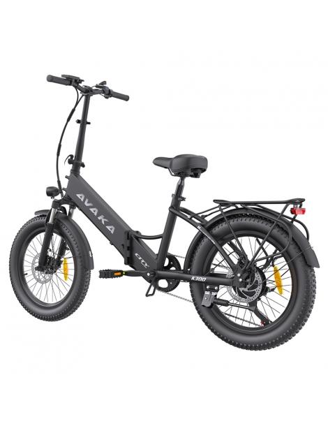 AVAKA K300 Bicicletta elettrica pieghevole motore 350W batteria 36V 16Ah pneumatici 20*3.0 pollici 31km/h 100km - Nero Offerta speciale