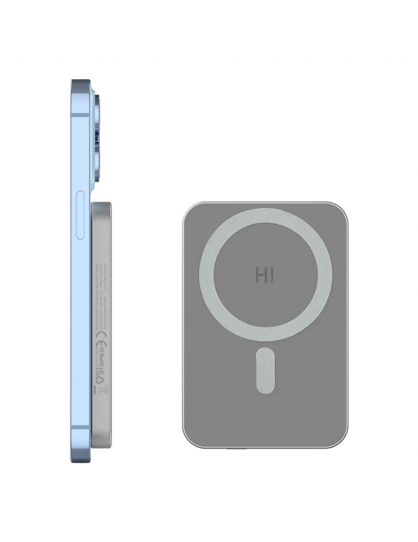 HINOVO MB1-5000 5000mAh Power Bank Wireless Magnetico in Metallo Batteria Mag-Safe per iPhone 14/13/12 Offerta temporanea