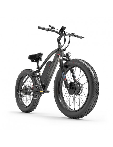 LANKELEISI MG740 PLUS 26*4.0'' Pneumatici Bici Elettrica 1000W*2 Doppio Motore 48V 17.5Ah Batteria - Grigio Liquidazione