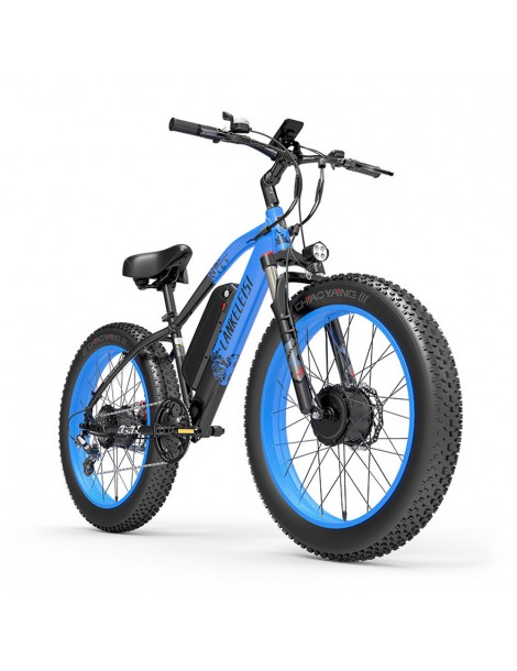LANKELEISI MG740 PLUS 26*4.0'' Pneumatici Bici Elettrica 1000W*2 Doppio Motore 48V 17.5Ah Batteria - Blu Comprane uno, ottenene uno gratis