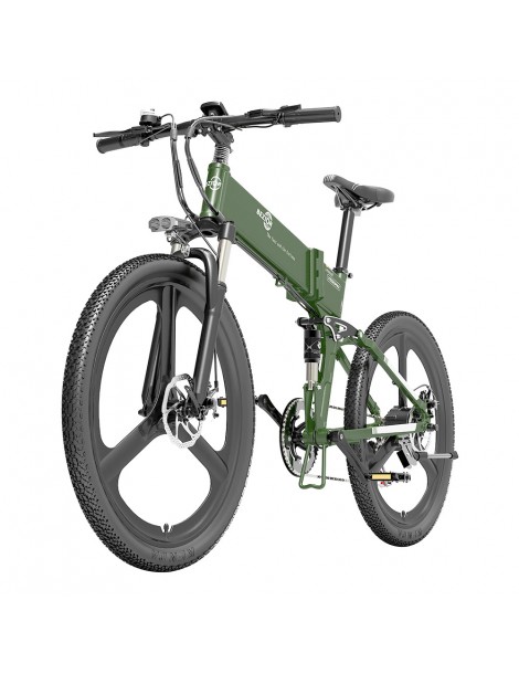 BEZIOR X500 PRO Mountain Bike Elettrica Pieghevole Pneumatico 26*1.95 Pollici Motore 500W Batteria 10.4Ah - Verde Militare Latest stili