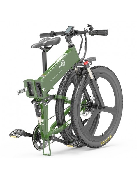 BEZIOR X500 PRO Mountain Bike Elettrica Pieghevole Pneumatico 26*1.95 Pollici Motore 500W Batteria 10.4Ah - Verde Militare Latest stili
