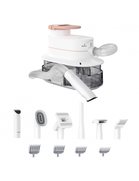 JIGOO P300 Kit aspirapolvere per animali domestici 11 in 1 3 modalità di velocità contenitore per la polvere da 4 litri Only for today