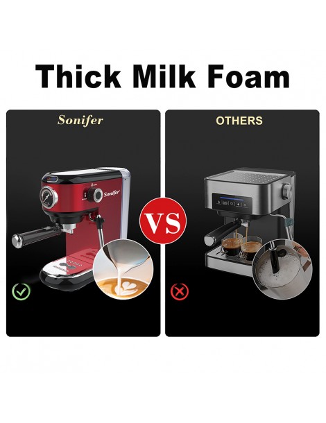 Sonifer SF3558 1450W Caffettiera elettrica per caffè espresso pompa a 15 bar cappuccinatore con schiuma di latte Qualità Garantita