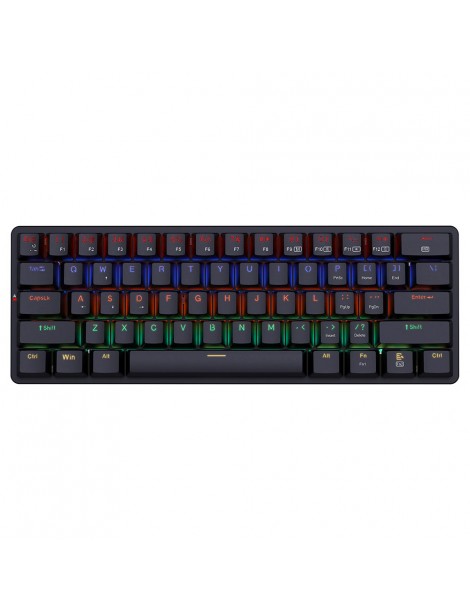 K615-R Elise Tastiera meccanica cablata Rabinbow retroilluminata a LED interruttore blu ultrasottile a 61 tasti - Nero Affare Del Giorno