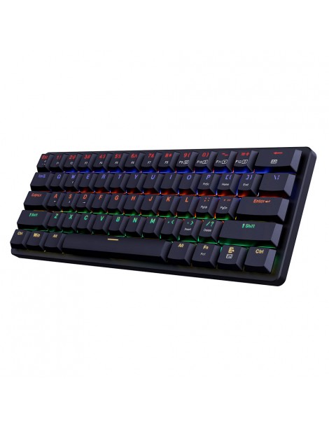 K615-R Elise Tastiera meccanica cablata Rabinbow retroilluminata a LED interruttore blu ultrasottile a 61 tasti - Nero Affare Del Giorno
