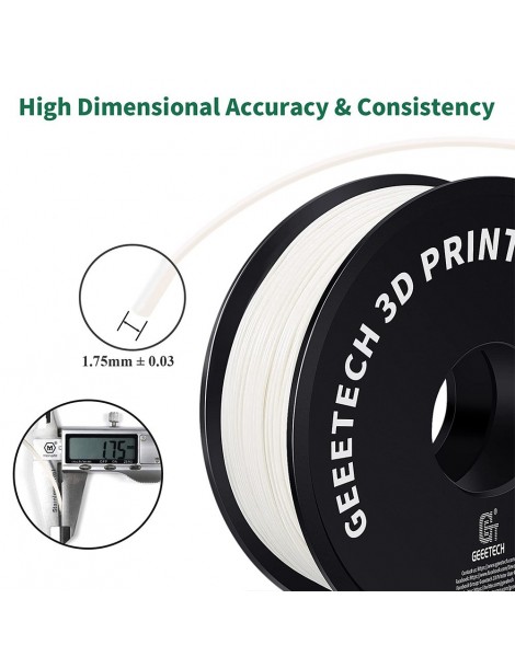 Geeetech Filamento ABS per stampante 3D precisione dimensionale 1 75 mm /- 0 03 mm Bobina da 1 kg (2 2 libbre) - Bianco Sconto