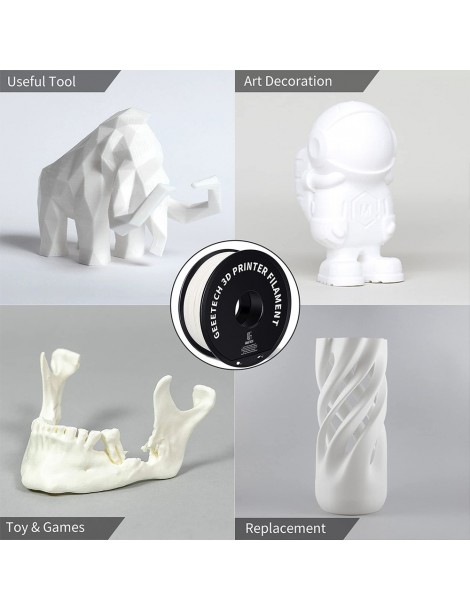 Geeetech Filamento ABS per stampante 3D precisione dimensionale 1 75 mm /- 0 03 mm Bobina da 1 kg (2 2 libbre) - Bianco Sconto