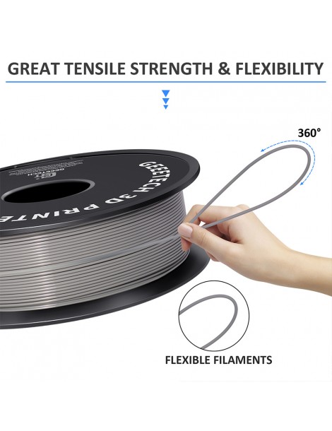 Filamento PLA Geeetech per stampante 3D precisione dimensionale 1 75 mm /- 0 03 mm Rocchetto da 1 kg (2 2 libbre) - Grigio Offerta