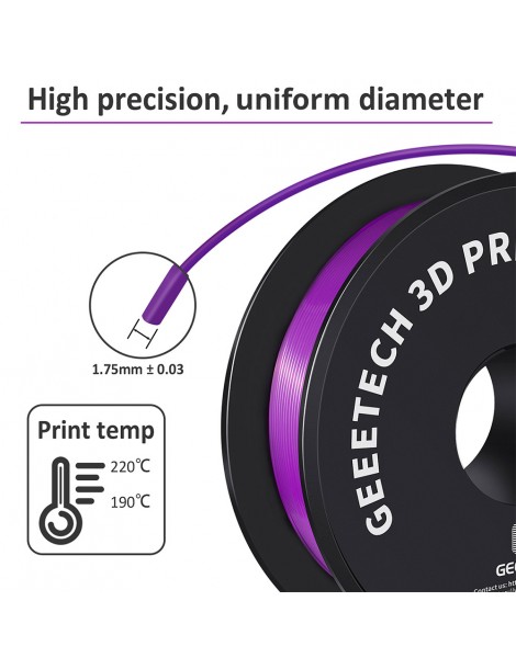 Filamento PLA Geeetech per stampante 3D precisione dimensionale 1 75 mm /- 0 03 mm Bobina da 1 kg (2 2 libbre) - Viola Economico