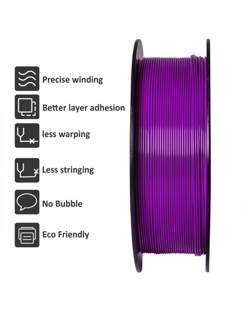 Filamento PLA Geeetech per stampante 3D precisione dimensionale 1 75 mm /- 0 03 mm Bobina da 1 kg (2 2 libbre) - Viola Economico