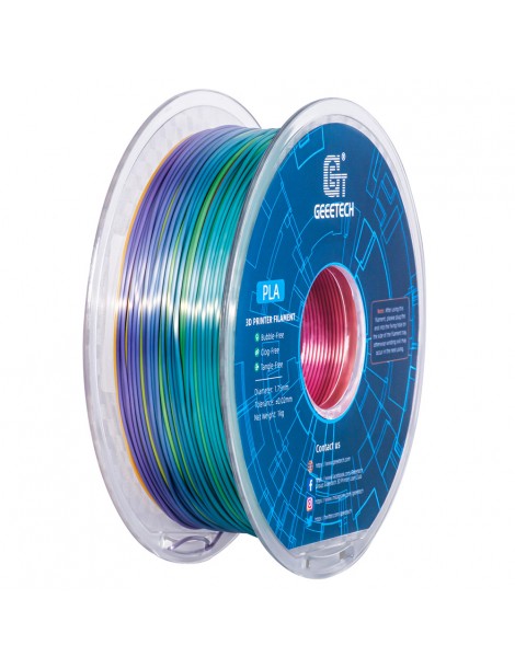 Geeetech Filamento PLA di seta per stampante 3D precisione dimensionale di 1 75 mm /- 0 03 mm Bobina da 1 kg - Arcobaleno In Vendita