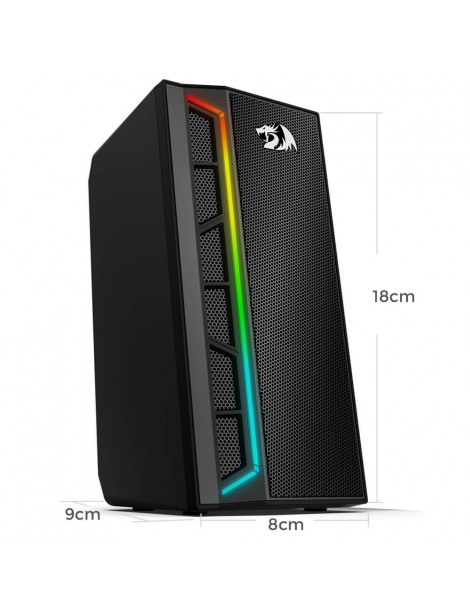 Calliope RGB Altoparlanti per PC Desktop suono potenziato a 2.0 canali e controllo del volume con cavo da 3 5 mm - Nero Vendita Economica