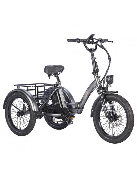 FAFREES F20 Mate Triciclo elettrico motore brushless 500W batteria 48V/18.2Ah pneumatici grassi 20*3.0 pollici - Grigio Offerta natalizia