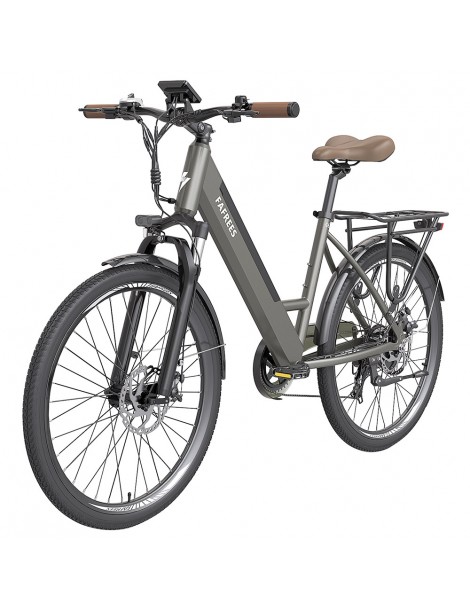 FAFREES F26 Pro 26'' E-Bike da città passo-passo 25 Km/h Motore 250W 36V 10Ah Batteria incorporata rimovibile-Grigio Lightning offer