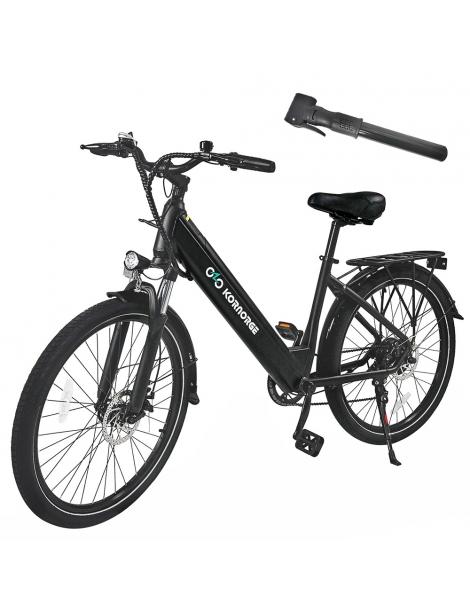Kornorge C7 Bicicletta elettrica motore da 350W batteria da 36V/12 5Ah pneumatici da 26 pollici autonomia di 50km - Nero Grandi sconti
