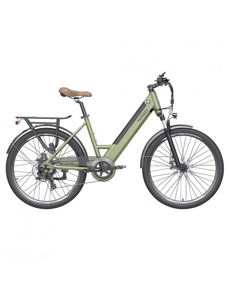 FAFREES F26 Pro 26'' E-Bike da città passo-passo 25 Km/h Motore 250W 36V 10Ah Batteria incorporata rimovibile-Verde Nuovi prodotti