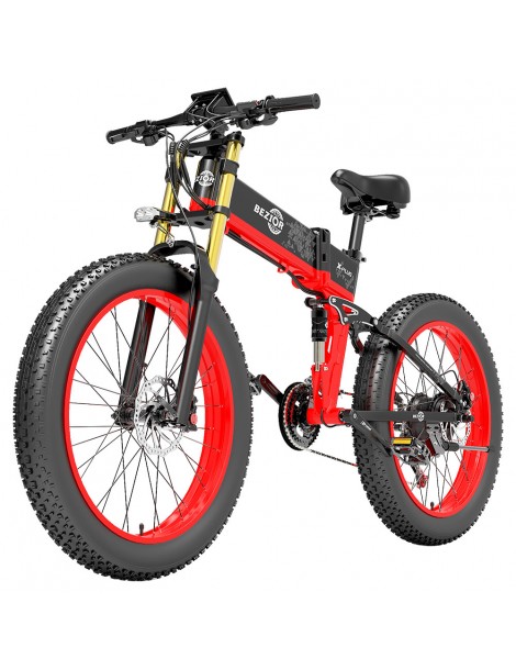 BEZIOR X-PLUS Bicicletta elettrica 1500W Motore 48V 17.5Ah Batteria - Rosso Enormi risparmi