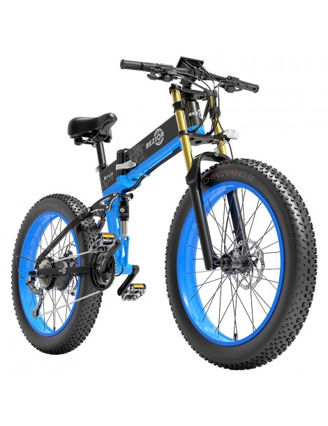 BEZIOR X-PLUS Electric Bike 1500W Motor 48V 17.5Ah Battery 26*4.0 Tire Mountain Bike 40 km/h Max Speed 200kg Load - Blue Prezzo basso