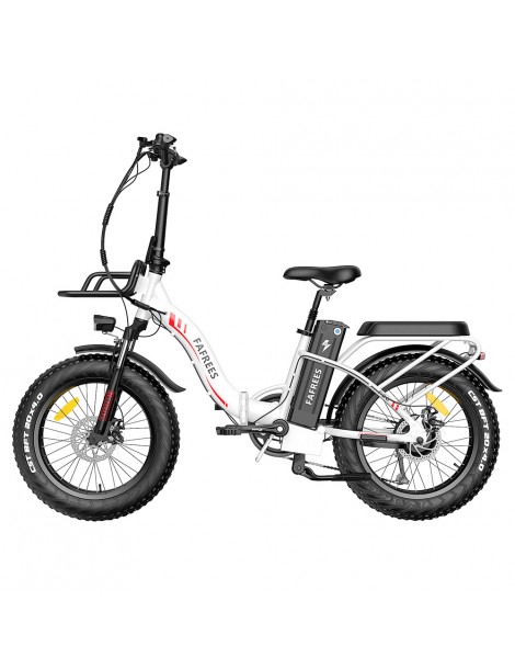 FAFREES F20 Max 20*4 Fat Inch Tire Bicicletta elettrica pieghevole - Motore brushless da 500W e batteria 18Ah - Bianco Latest stili