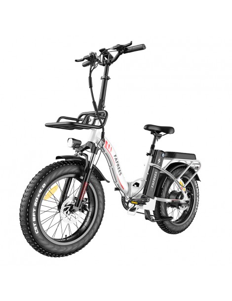 FAFREES F20 Max 20*4 Fat Inch Tire Bicicletta elettrica pieghevole - Motore brushless da 500W e batteria 18Ah - Bianco Latest stili