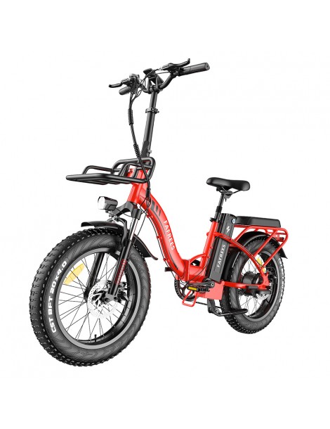 FAFREES F20 Max 20*4 Fat Inch Tire Bicicletta elettrica pieghevole - Motore brushless da 500W e batteria 18Ah - Rosso Ultimi due giorni