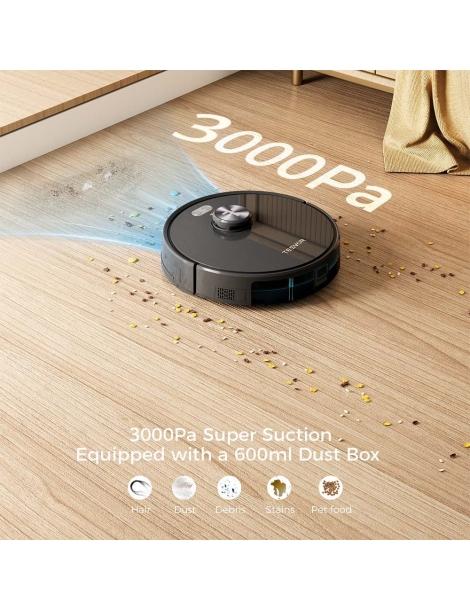 Tesvor S5 Robot Aspirapolvere 3 in 1 Aspirazione Mopping Spazzare 3000Pa Aspirazione Navigazione LiDAR - Nero Enormi sconti