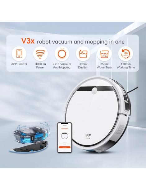 ILIFE V3X 3000Pa Robot Aspirapolvere 2 in 1 Aspirazione e Pulizia Italy